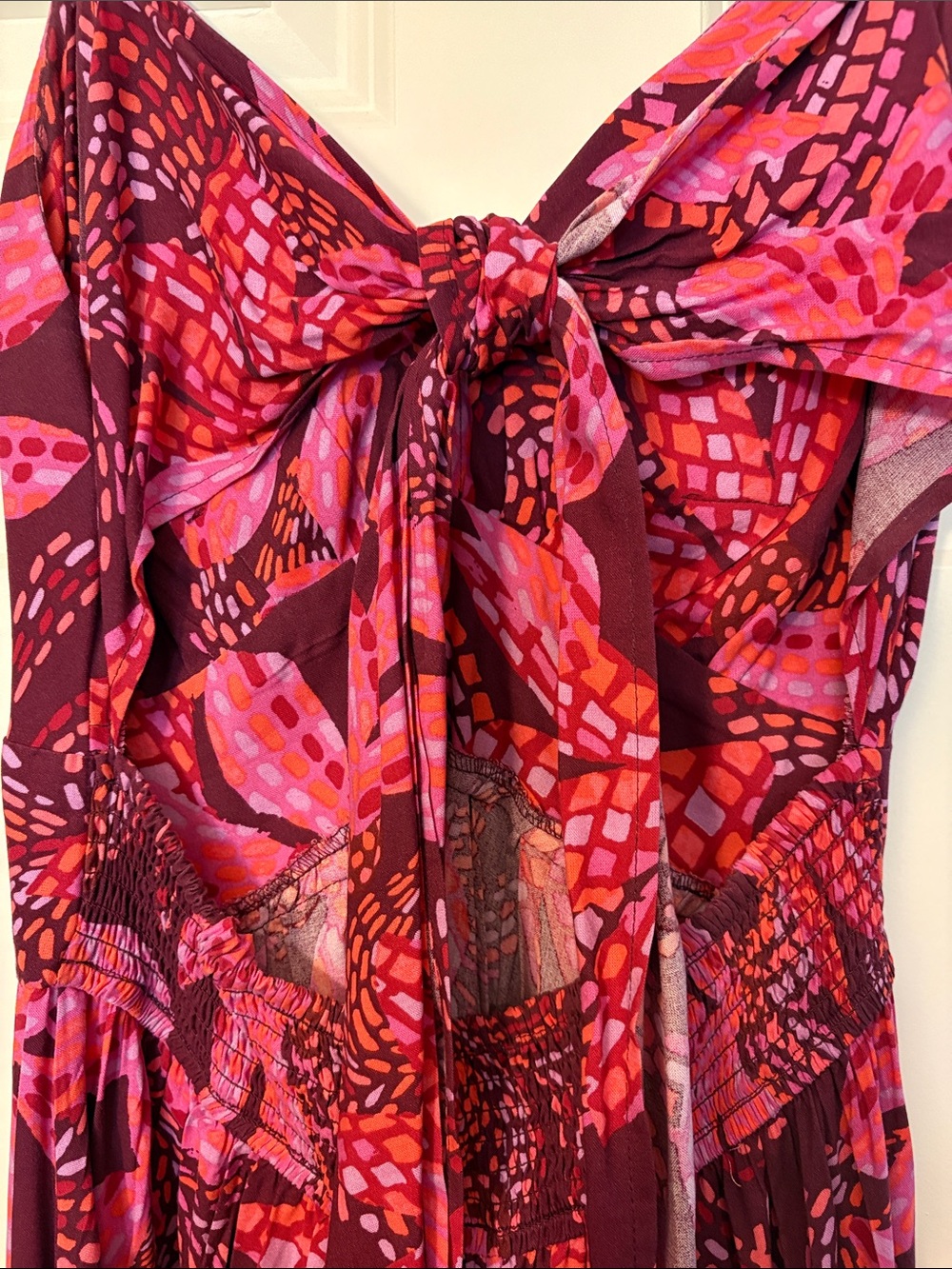 Floral Pink & Burgundy Maxi Slip Dress - Picture 3 of 3